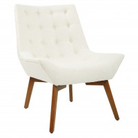 OSP Home Furnishings SHE-L32 Shelly Tufted Chair in Linen Fabric with Coffee Legs